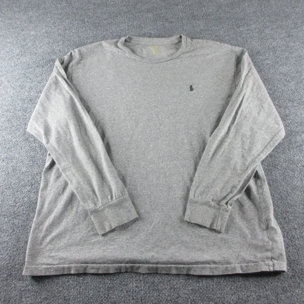 Polo Ralph Lauren Shirt Mens L Gray Long Sleeve Pony Logo Crewneck Tee Casual